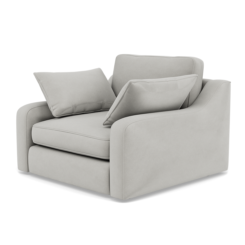 Thalia Pillow Back Armchair - Chair Grade B — Plush Velvet Silver, gallery image 3
