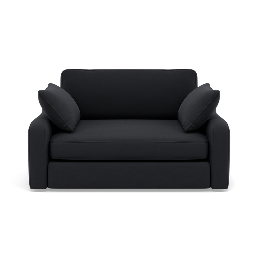 Thalia Pillow Back Loveseat - Snuggler Grade B Sterling Home Plush Velvet Charcoal 1