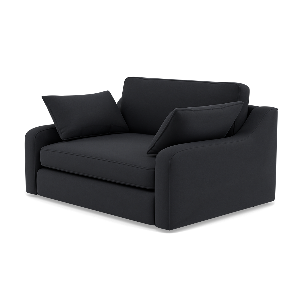 Thalia Pillow Back Loveseat - Snuggler Grade B — Plush Velvet Charcoal, gallery image 3