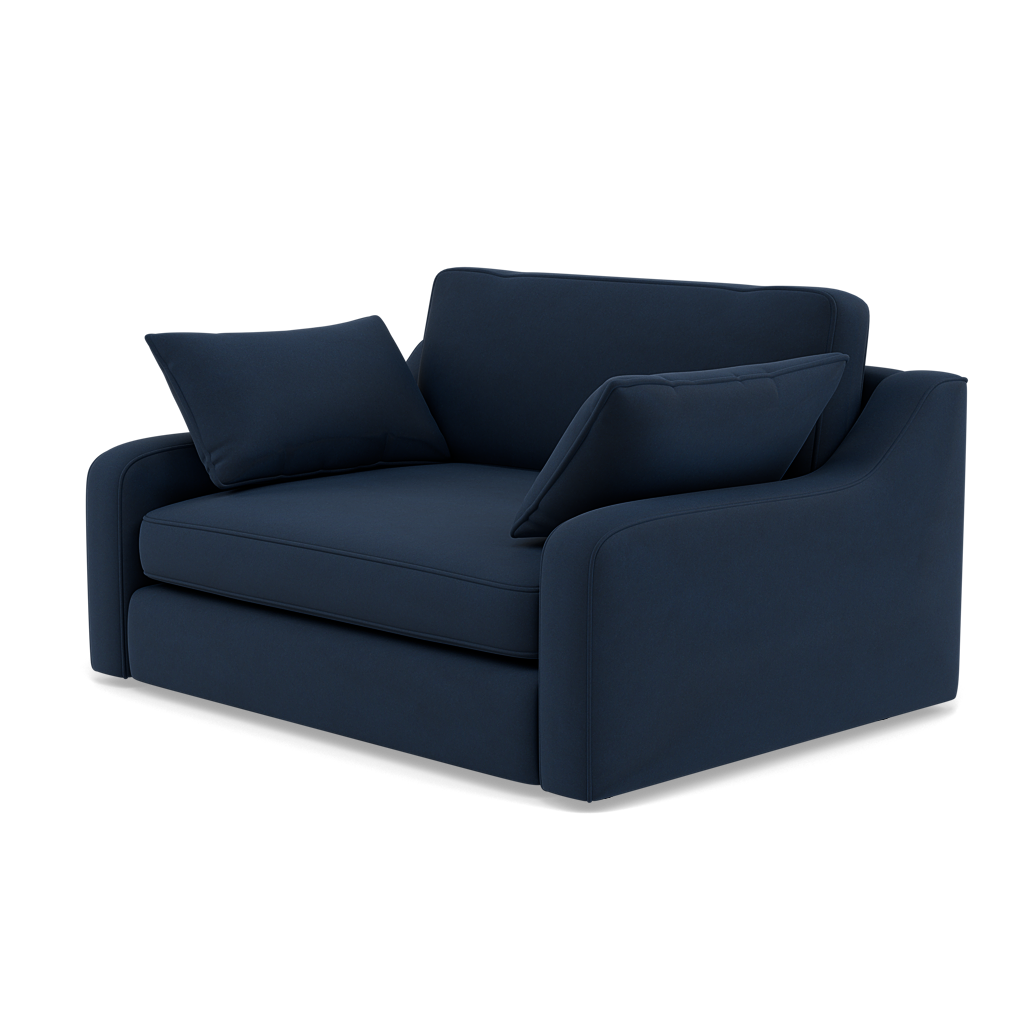 Thalia Pillow Back Loveseat - Snuggler Grade B — Plush Velvet Indigo, gallery image 3