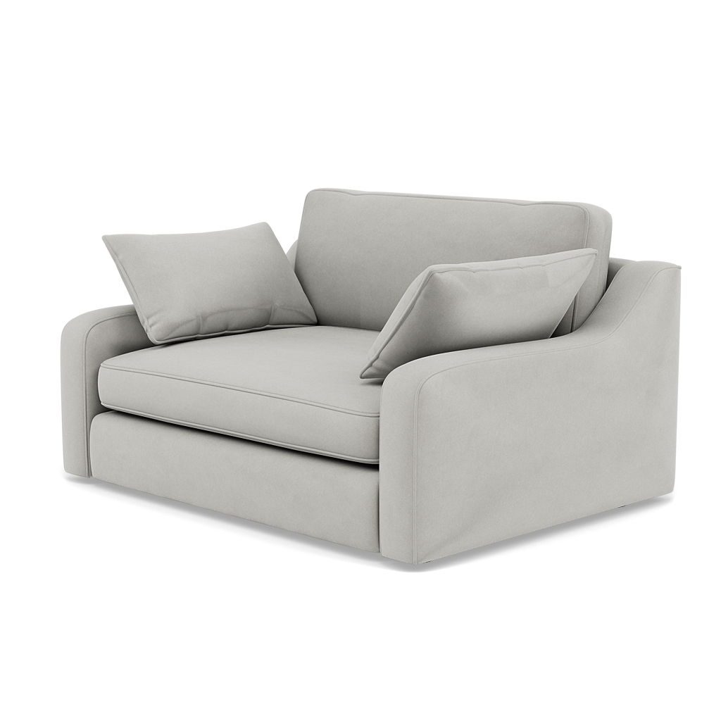 Thalia Pillow Back Loveseat - Snuggler Grade B — Plush Velvet Silver, gallery image 3