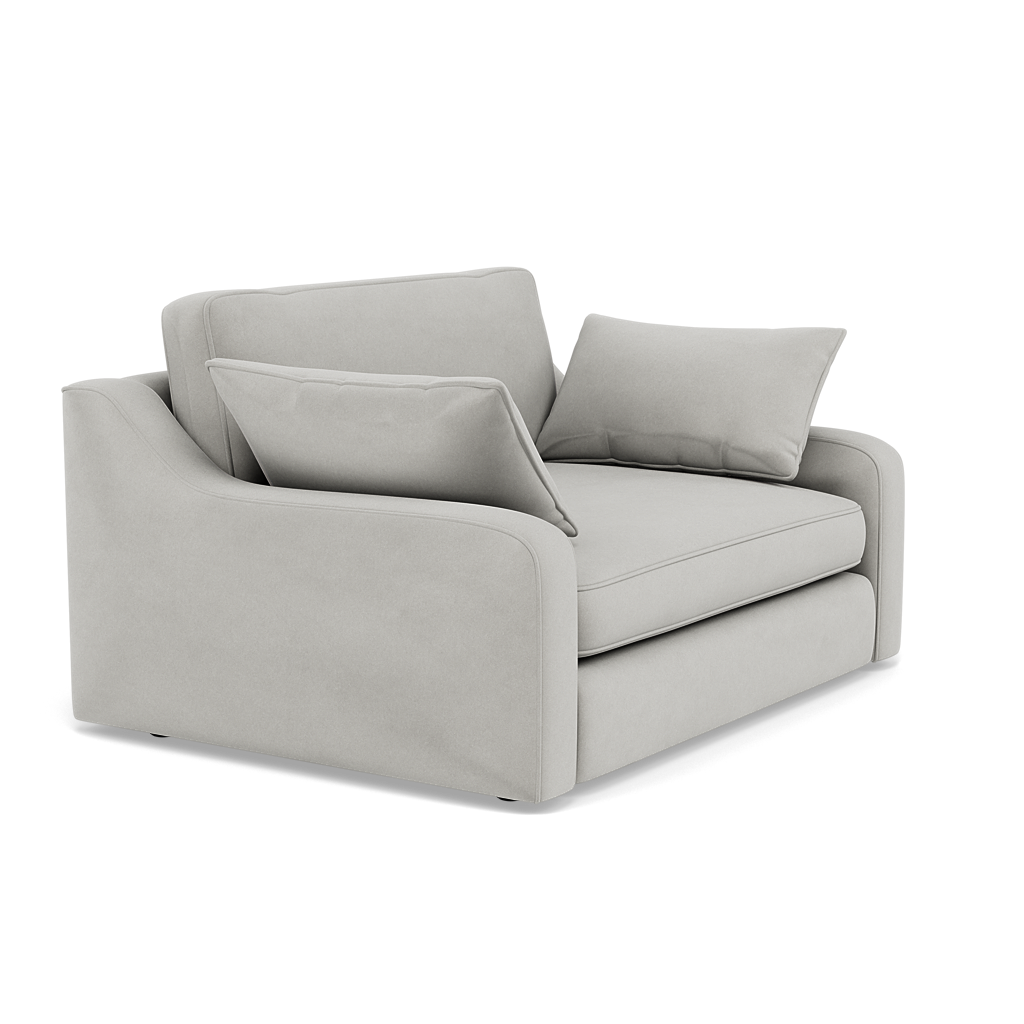 Thalia Pillow Back Loveseat - Snuggler Grade B — Plush Velvet Silver, gallery image 1