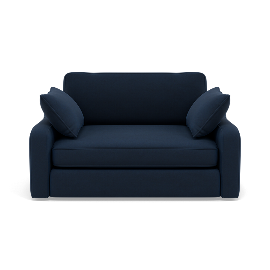 Thalia Pillow Back Loveseat - Snuggler Grade B Sterling Home Plush Velvet Indigo 2