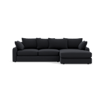 Thalia Small Chaise Pillow Back Sofa - Small Chaise Sofa RHF Grade B - Right Hand Facing Chaise Sofas Sterling Home 1 Pillow Back Plush Velvet Charcoal