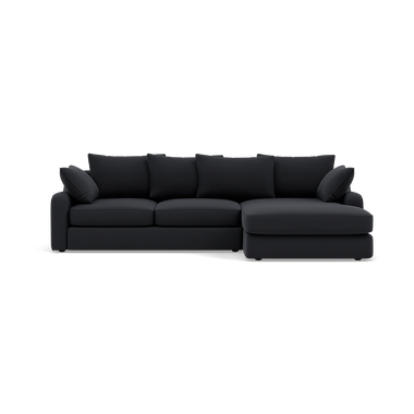 Thalia Small Chaise Pillow Back Sofa - Small Chaise Sofa RHF Grade B - Right Hand Facing Chaise Sofas Sterling Home 1 Pillow Back Plush Velvet Charcoal