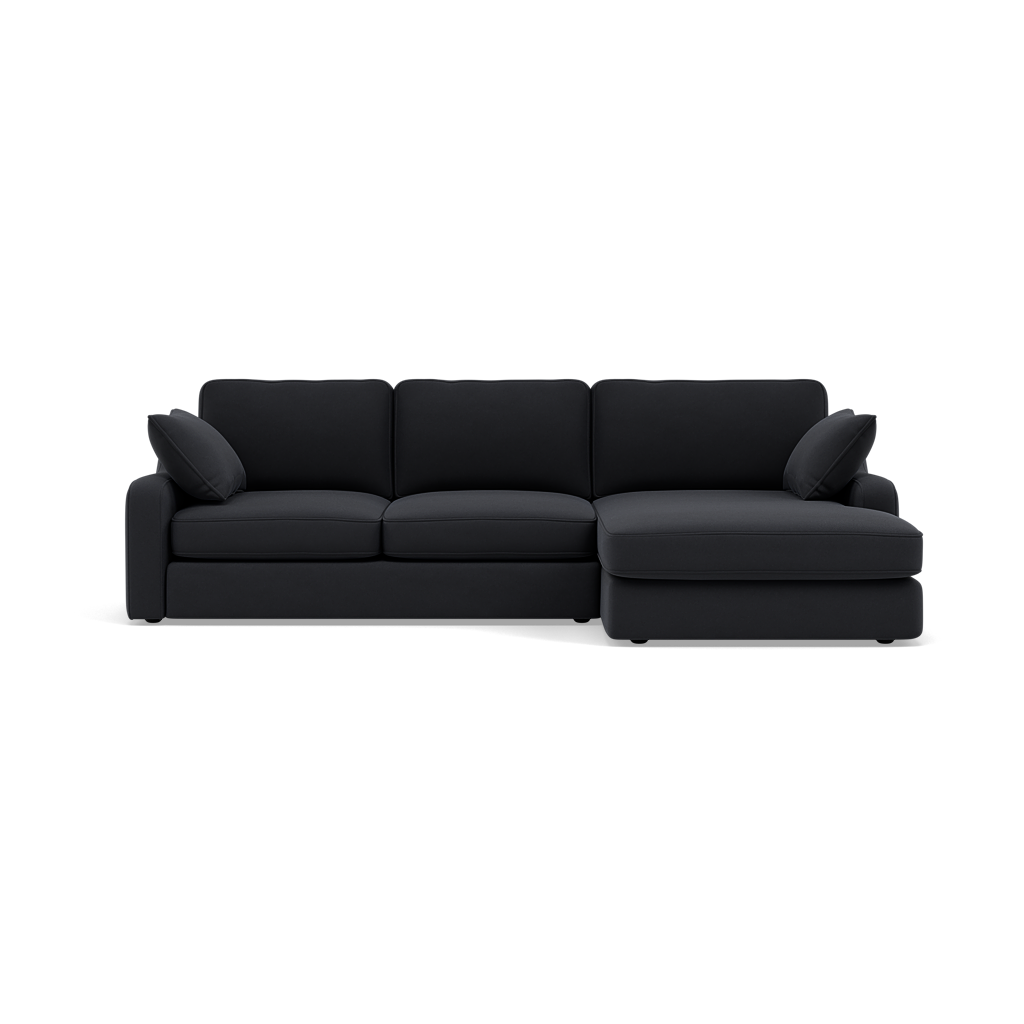 Thalia Small Chaise Pillow Back Sofa - Small Chaise Sofa RHF Grade B - Right Hand Facing Chaise Sofas Sterling Home 5 Standard Back Plush Velvet Charcoal