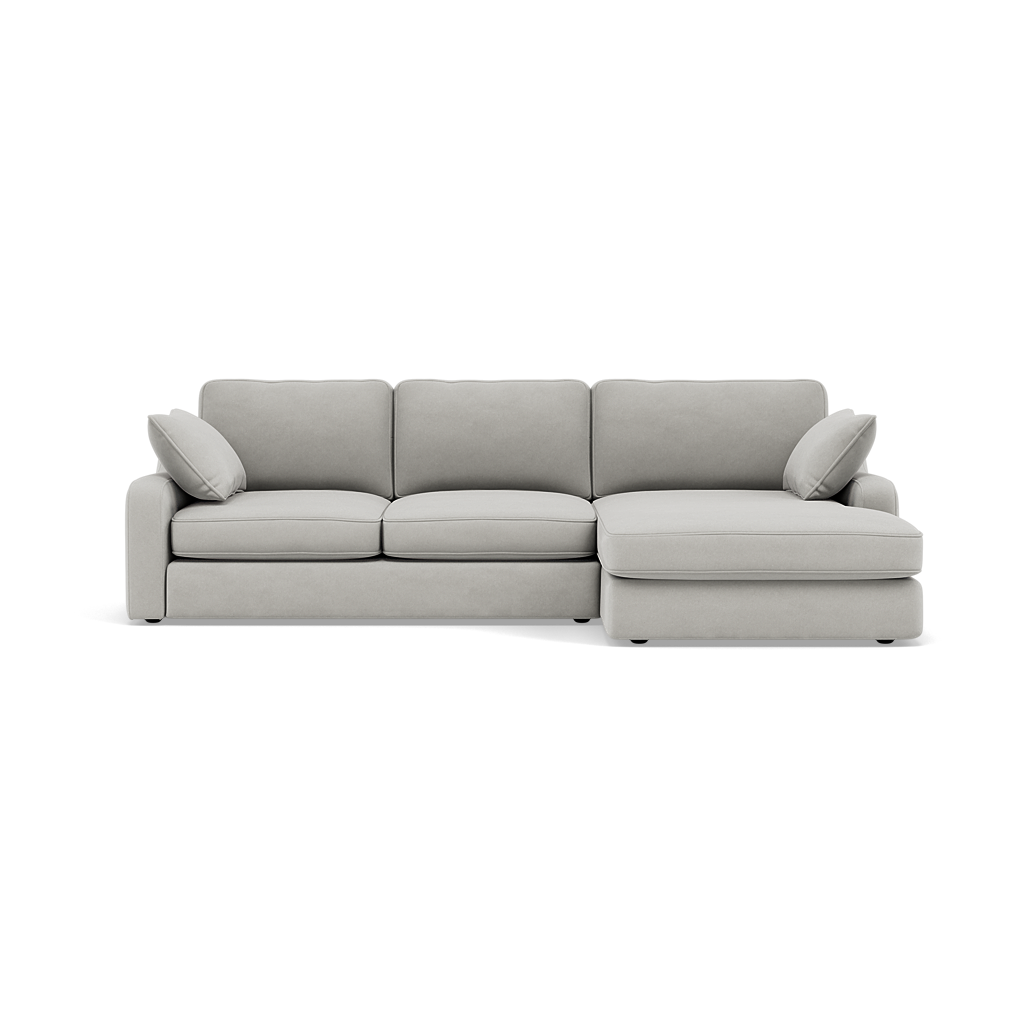 Thalia Small Chaise Pillow Back Sofa - Small Chaise Sofa RHF Grade B - Right Hand Facing Chaise Sofas Sterling Home 7 Standard Back Plush Velvet Silver