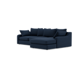 Thalia Small Chaise Pillow Back Sofa - Small Chaise Sofa RHF Grade B - Right Hand Facing — Pillow Back / Plush Velvet Indigo, gallery image 3