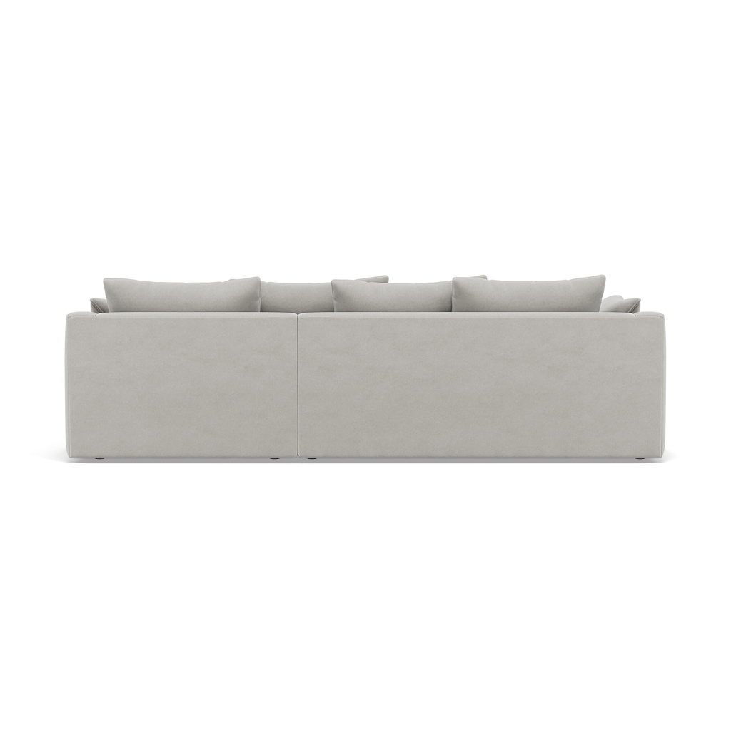 Thalia Small Chaise Pillow Back Sofa - Small Chaise Sofa RHF Grade B - Right Hand Facing — Pillow Back / Plush Velvet Silver, gallery image 2