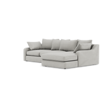 Thalia Small Chaise Pillow Back Sofa - Small Chaise Sofa RHF Grade B - Right Hand Facing — Pillow Back / Plush Velvet Silver, gallery image 3