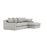 Thalia Small Chaise Pillow Back Sofa - Small Chaise Sofa RHF Grade B - Right Hand Facing — Pillow Back / Plush Velvet Silver, gallery image 1