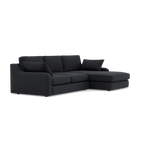 Thalia Small Chaise Pillow Back Sofa - Small Chaise Sofa RHF Grade B - Right Hand Facing — Standard Back / Plush Velvet Charcoal, gallery image 1