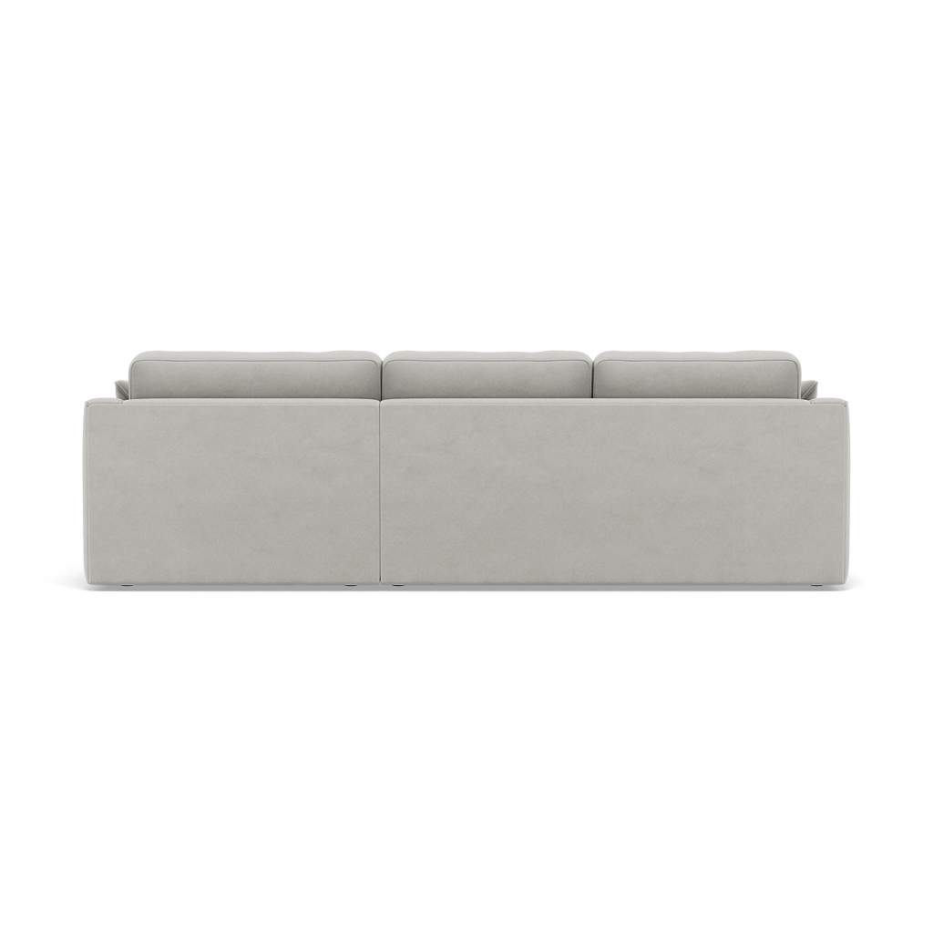 Thalia Small Chaise Pillow Back Sofa - Small Chaise Sofa RHF Grade B - Right Hand Facing — Standard Back / Plush Velvet Silver, gallery image 2