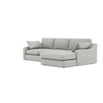 Thalia Small Chaise Pillow Back Sofa - Small Chaise Sofa RHF Grade B - Right Hand Facing — Standard Back / Plush Velvet Silver, gallery image 3