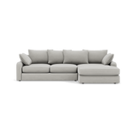 Thalia Small Chaise Pillow Back Sofa - Small Chaise Sofa RHF Grade B - Right Hand Facing Chaise Sofas Sterling Home 3 Pillow Back Plush Velvet Silver