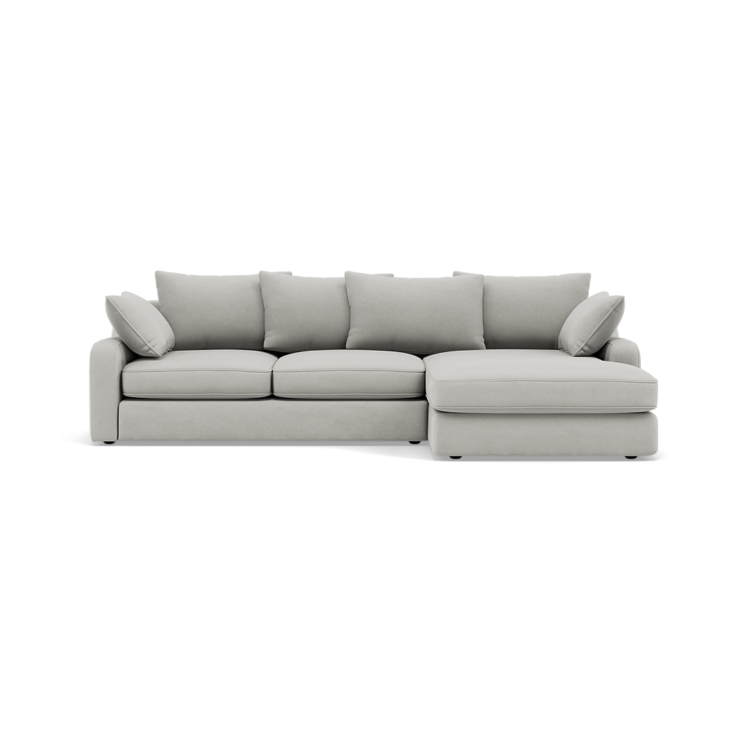 Thalia Small Chaise Pillow Back Sofa - Small Chaise Sofa RHF Grade B - Right Hand Facing Chaise Sofas Sterling Home 3 Pillow Back Plush Velvet Silver