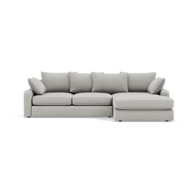 Thalia Small Chaise Pillow Back Sofa - Small Chaise Sofa RHF Grade B - Right Hand Facing Chaise Sofas Sterling Home 3 Pillow Back Plush Velvet Silver