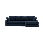 Thalia Small Chaise Pillow Back Sofa - Small Chaise Sofa RHF Grade B - Right Hand Facing Chaise Sofas Sterling Home 2 Pillow Back Plush Velvet Indigo