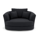 Thalia Swivel Pillow Back Armchair - Cuddler Swivel Chair Grade B Sterling Home 1 Plush Velvet Charcoal