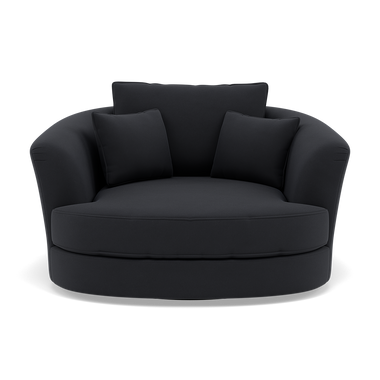 Thalia Swivel Pillow Back Armchair - Cuddler Swivel Chair Grade B Sterling Home 1 Plush Velvet Charcoal
