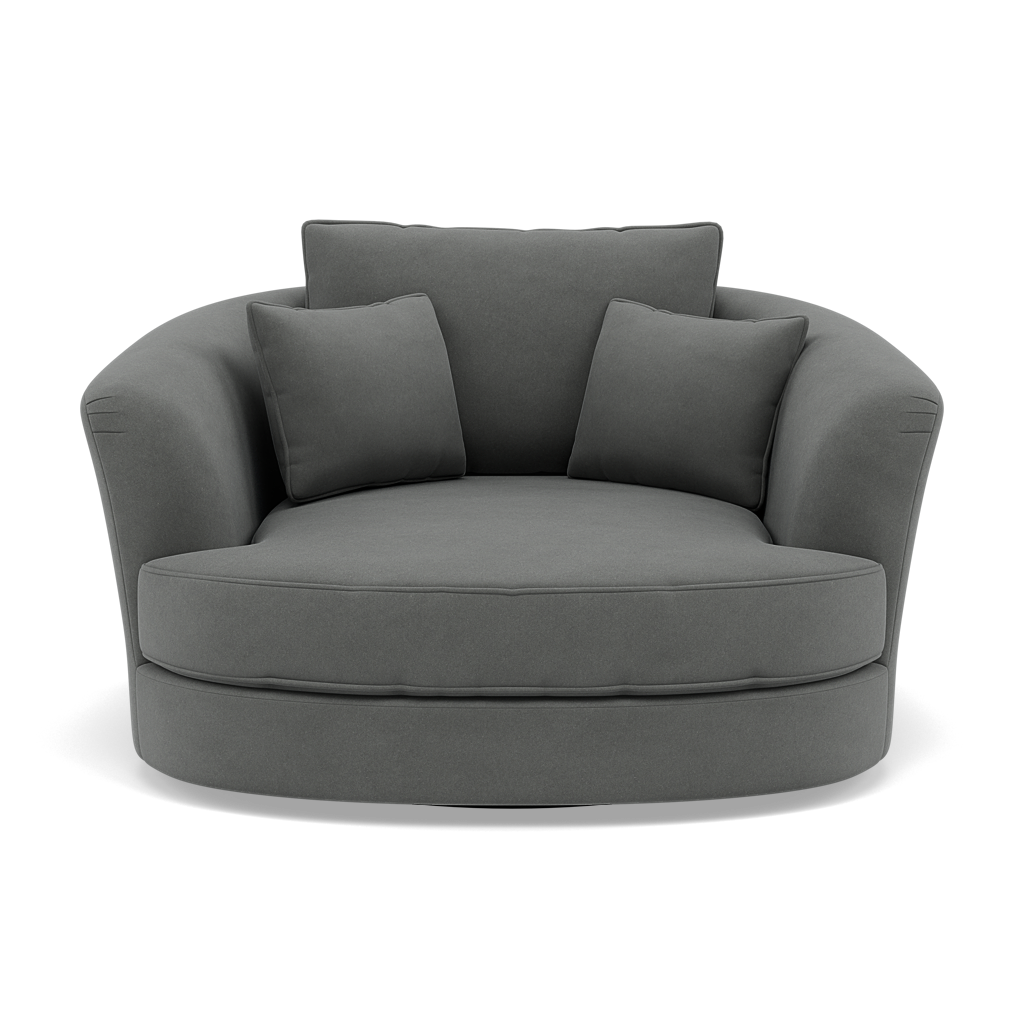 Thalia Swivel Pillow Back Armchair - Cuddler Swivel Chair Grade B Sterling Home 4