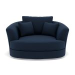 Thalia Swivel Pillow Back Armchair - Cuddler Swivel Chair Grade B Sterling Home 2 Plush Velvet Indigo