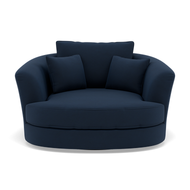 Thalia Swivel Pillow Back Armchair - Cuddler Swivel Chair Grade B Sterling Home 2 Plush Velvet Indigo