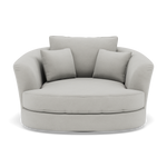 Thalia Swivel Pillow Back Armchair - Cuddler Swivel Chair Grade B Sterling Home 3 Plush Velvet Silver