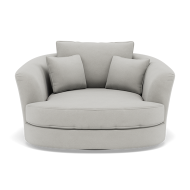 Thalia Swivel Pillow Back Armchair - Cuddler Swivel Chair Grade B Sterling Home 3 Plush Velvet Silver
