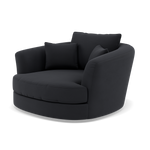 Thalia Swivel Pillow Back Armchair - Cuddler Swivel Chair Grade B — Plush Velvet Charcoal, gallery image 3