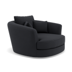 Thalia Swivel Pillow Back Armchair - Cuddler Swivel Chair Grade B — Plush Velvet Charcoal, gallery image 1