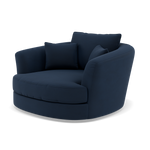 Thalia Swivel Pillow Back Armchair - Cuddler Swivel Chair Grade B — Plush Velvet Indigo, gallery image 3