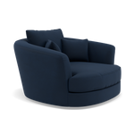 Thalia Swivel Pillow Back Armchair - Cuddler Swivel Chair Grade B — Plush Velvet Indigo, gallery image 1