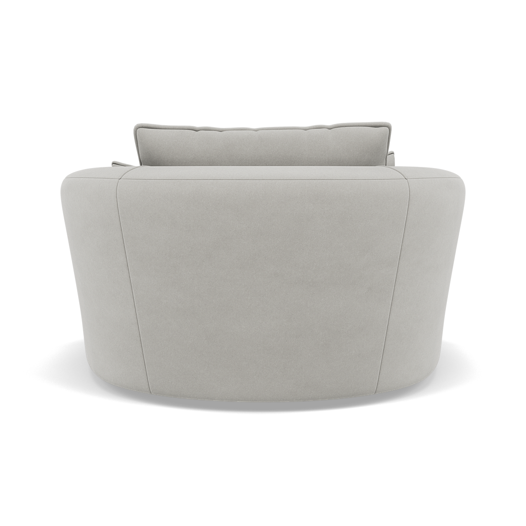 Thalia Swivel Pillow Back Armchair - Cuddler Swivel Chair Grade B — Plush Velvet Silver, gallery image 2