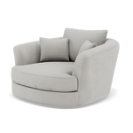 Thalia Swivel Pillow Back Armchair - Cuddler Swivel Chair Grade B — Plush Velvet Silver, gallery image 3