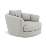 Thalia Swivel Pillow Back Armchair - Cuddler Swivel Chair Grade B — Plush Velvet Silver, gallery image 1