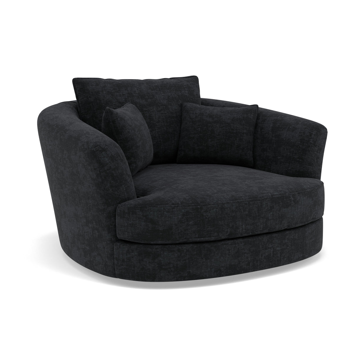Thalia Swivel Armchair - Cuddler Swivel Chair Grade C — Zelda Charcoal, gallery image 1