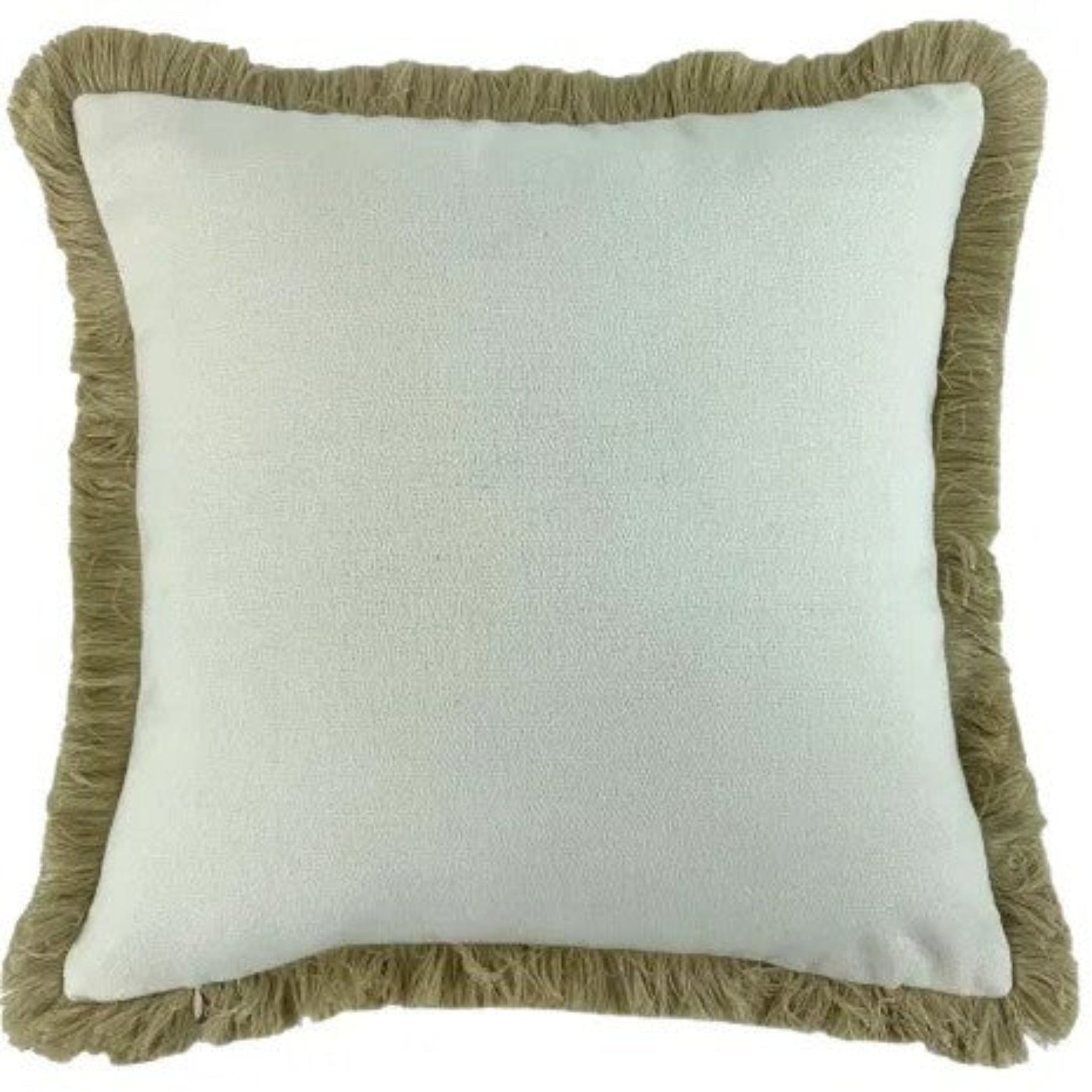 Slub With Fringe Natural Cushion 56CM - Slub With Fringe Natural Cushion 56CM Sterling Home 1