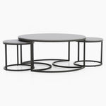 Torino Marble Coffee Table - Matte Ceramic Coffee Table Set Matte Grey Ceramic Tables Sterling Home 1