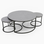 Torino Marble Coffee Table - Matte Ceramic Coffee Table Set Matte Grey Ceramic Tables Sterling Home 2