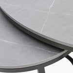 Torino Marble Coffee Table - Matte Ceramic Coffee Table Set Matte Grey Ceramic Tables Sterling Home 5