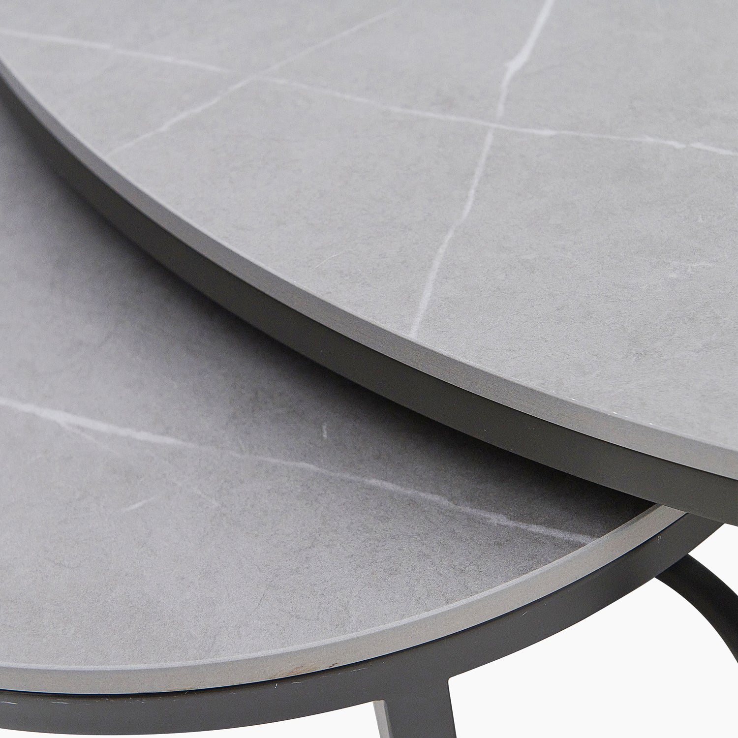 Torino Marble Coffee Table - Matte Ceramic Coffee Table Set Matte Grey Ceramic Tables Sterling Home 5