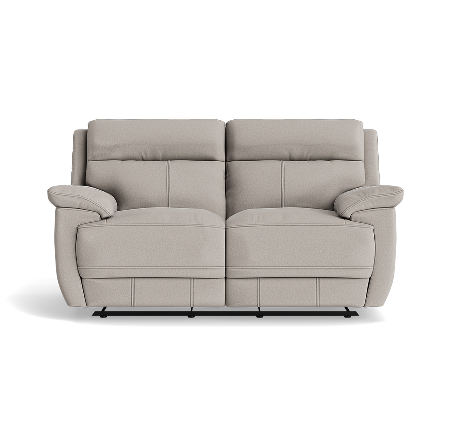 Tranquil 2 Seater Recliner Sofa - 2 Seater Sofa 2 Manual Recliners Fabric - Manual Recliner Sterling Home BFA-MAD-02 SILVER GREY 1