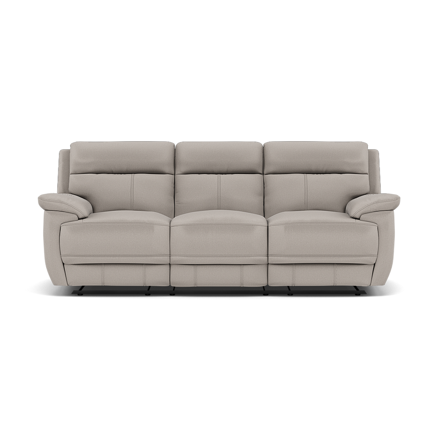Tranquil 3 Seater Recliner Sofa - 3 Seater Sofa 2 Manual Recliners Fabric - Manual Recliner Sterling Home BFA-MAD-02 SILVER GREY 1