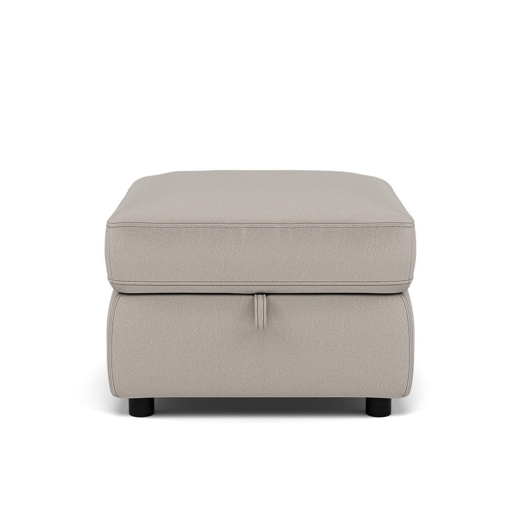Tranquil Storage Footstool - Storage Foostool Fabric Footstools Sterling Home 3 BFA-MAD-02 SILVER GREY