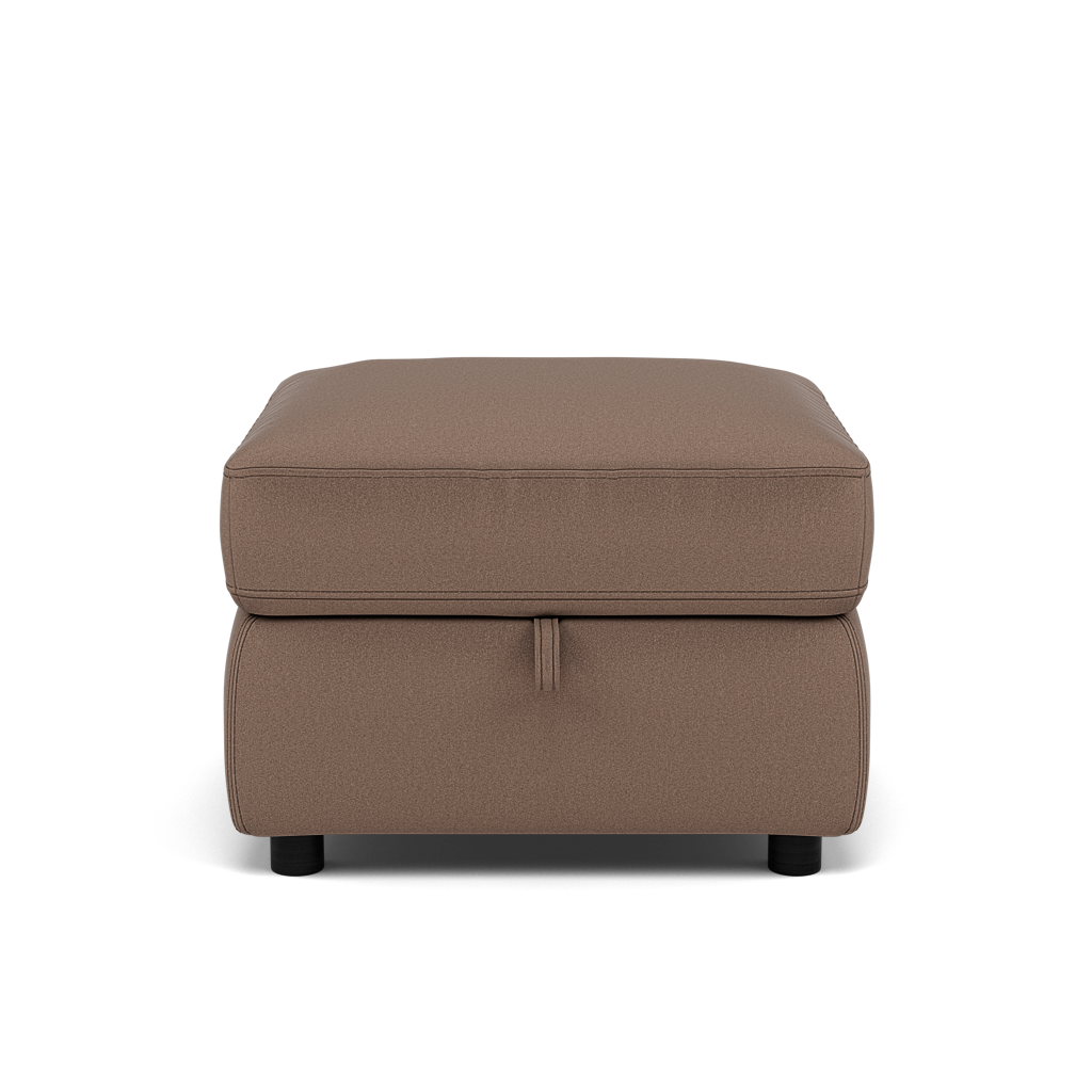 Tranquil Storage Footstool - Storage Foostool Fabric Footstools Sterling Home 5 BFA-MAD-05 DARK TAUPE