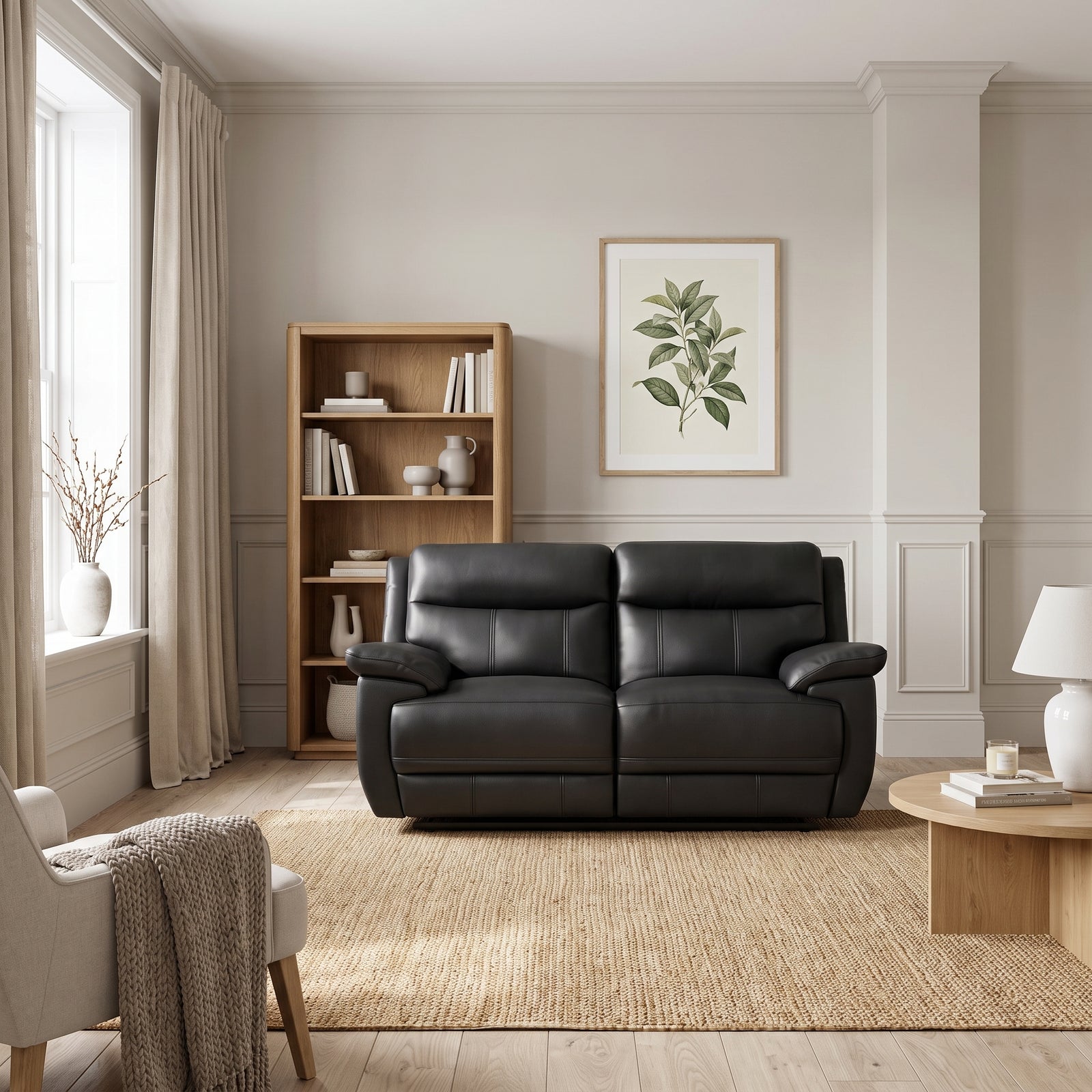 Tranquil 2 Seater Recliner Sofa - 2 Seater 2 Power Recliners Fabric - Power Recliner with USB 2 Seater Sofas Sterling Home 2