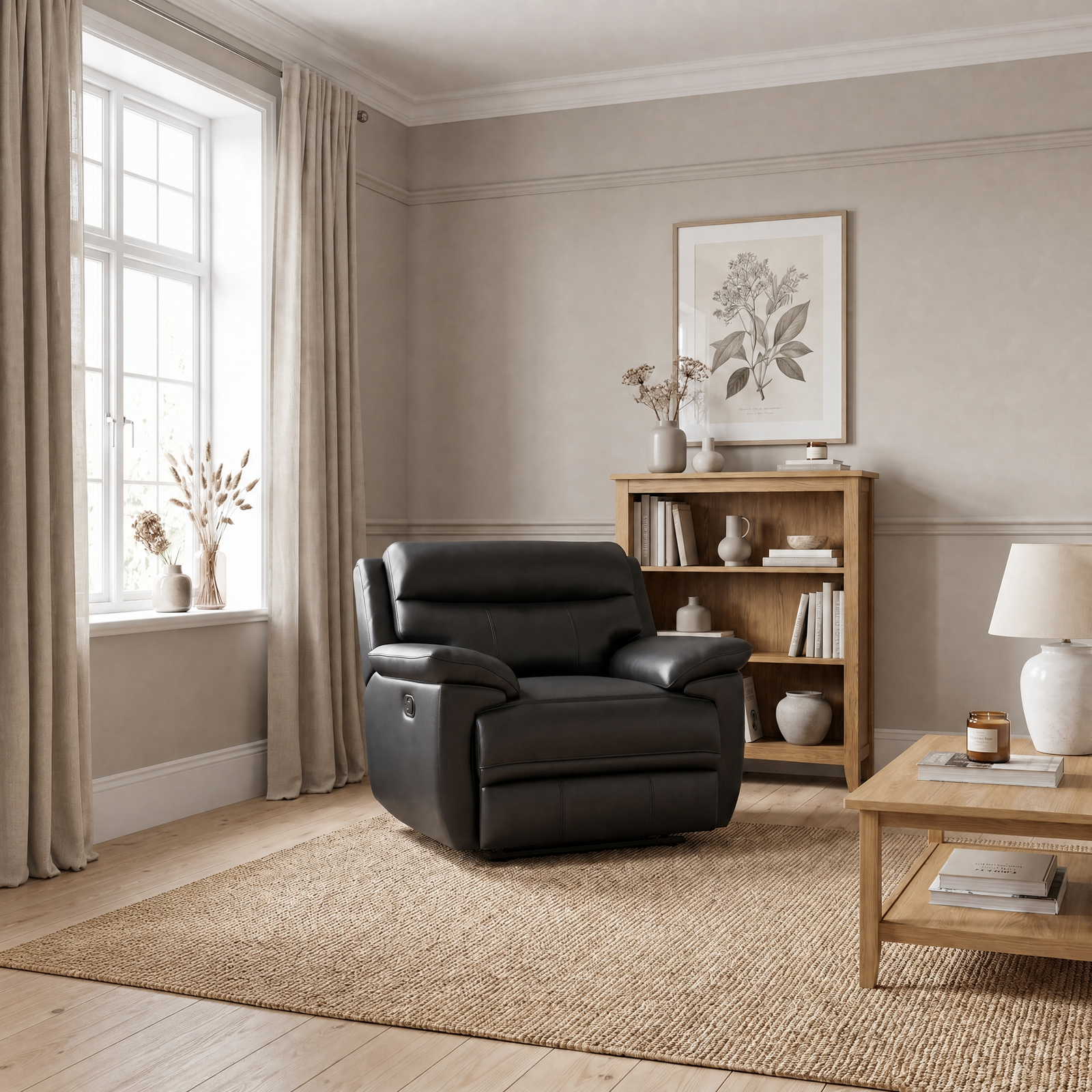 Tranquil Recliner Armchair - Manual Recliner Chair Fabric - Manual Recliner Sterling Home 2