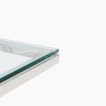 Turin Coffee Table - Coffee Table Clear Glass / Stainless Steel Tables Sterling Home 4