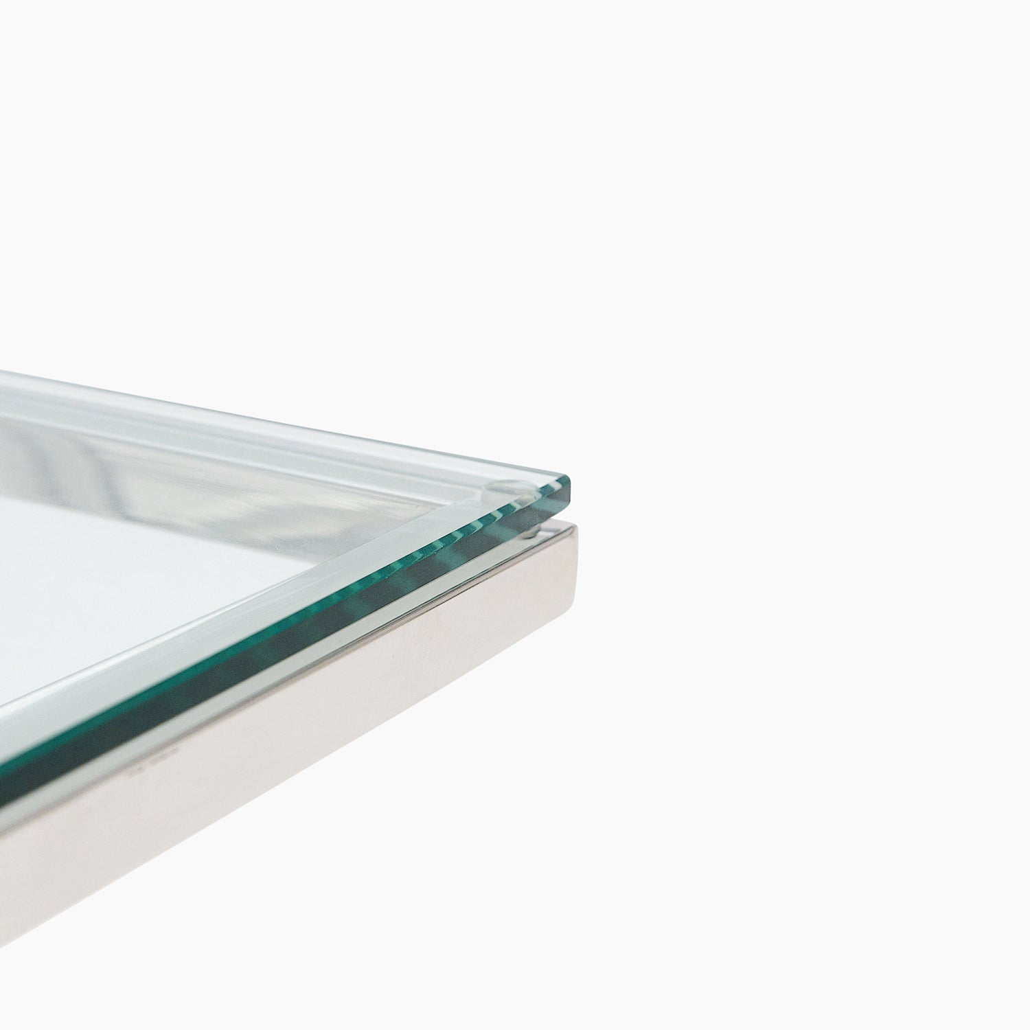 Turin Coffee Table - Coffee Table Clear Glass / Stainless Steel Tables Sterling Home 4